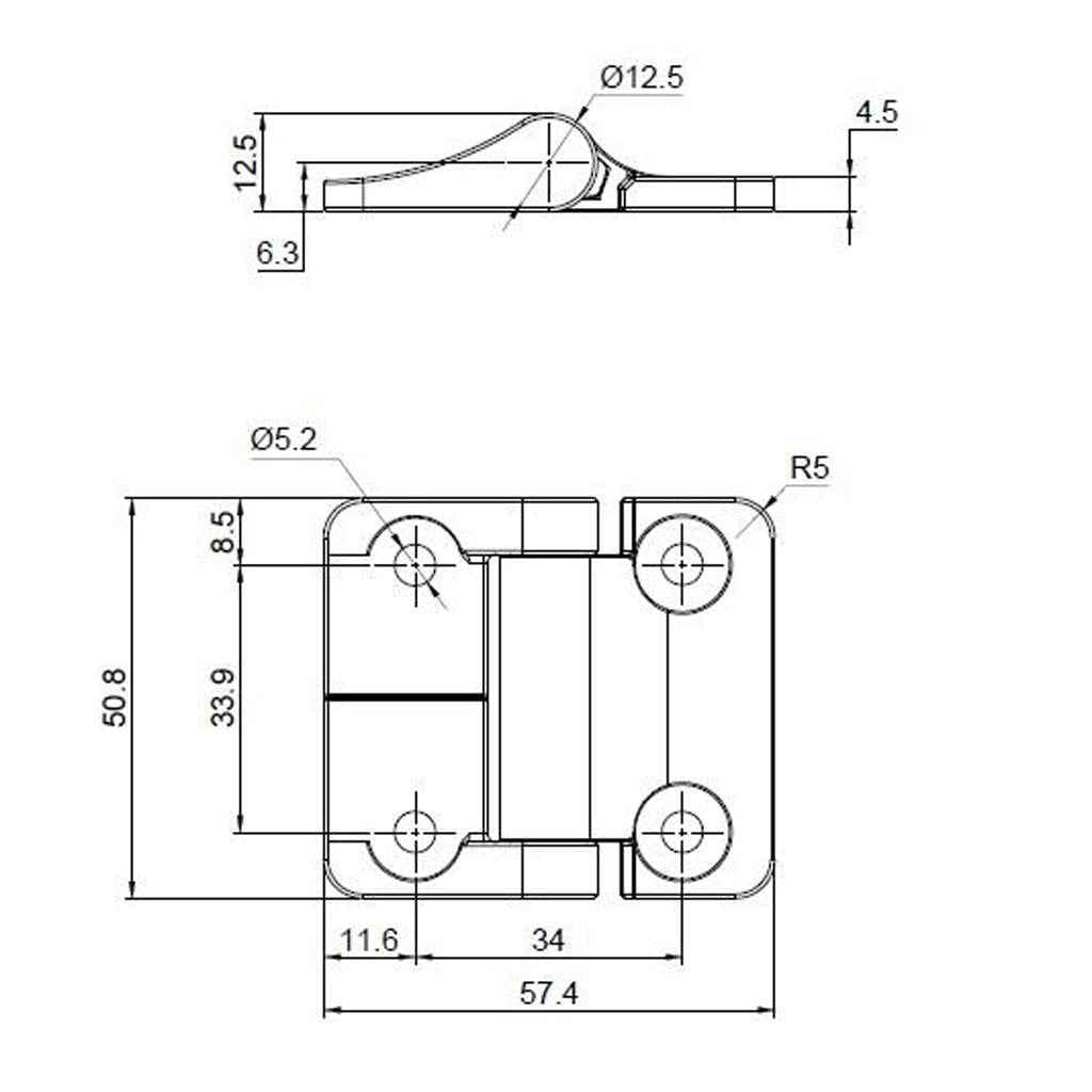 Zinc Alloy Torque Hinge Position Control with 4 Holes Black