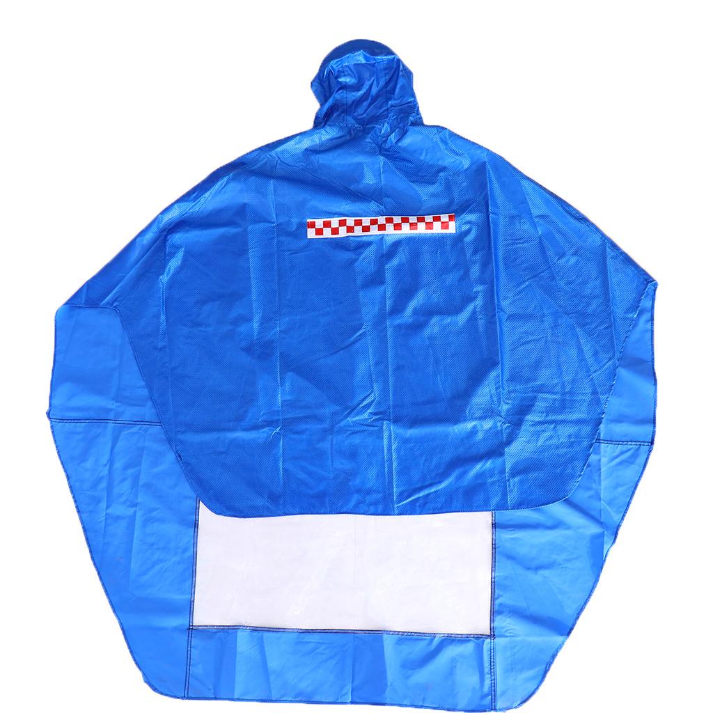 Cycling Bicycle Bike Raincoat Rain Cape Poncho Cloth Rainproof Royal Blue