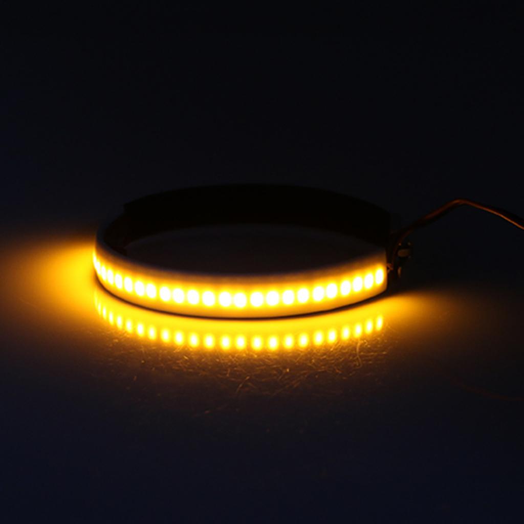 DC12V Amber LED Motorcycle Fork Turn Signals Strip Light Lamp, Waterproof