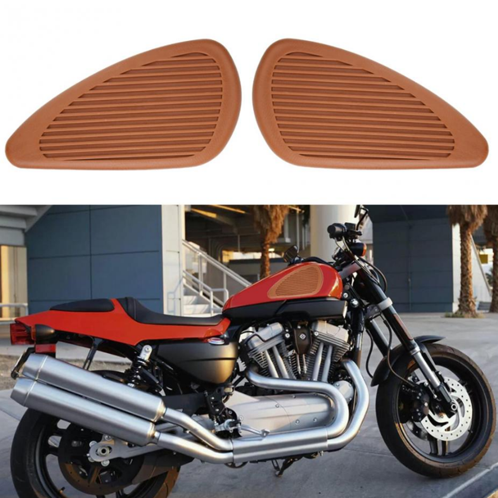 Anti- Slip Side Tank Traction Knee Grip Protectors Gas Tank Stickers Brown