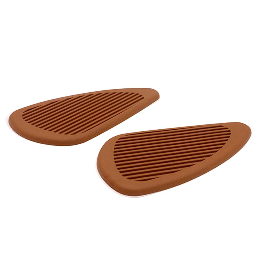 Anti- Slip Side Tank Traction Knee Grip Protectors Gas Tank Stickers Brown