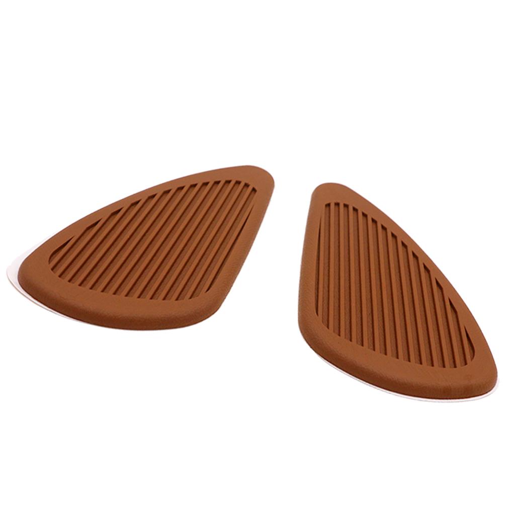 Anti- Slip Side Tank Traction Knee Grip Protectors Gas Tank Stickers Brown