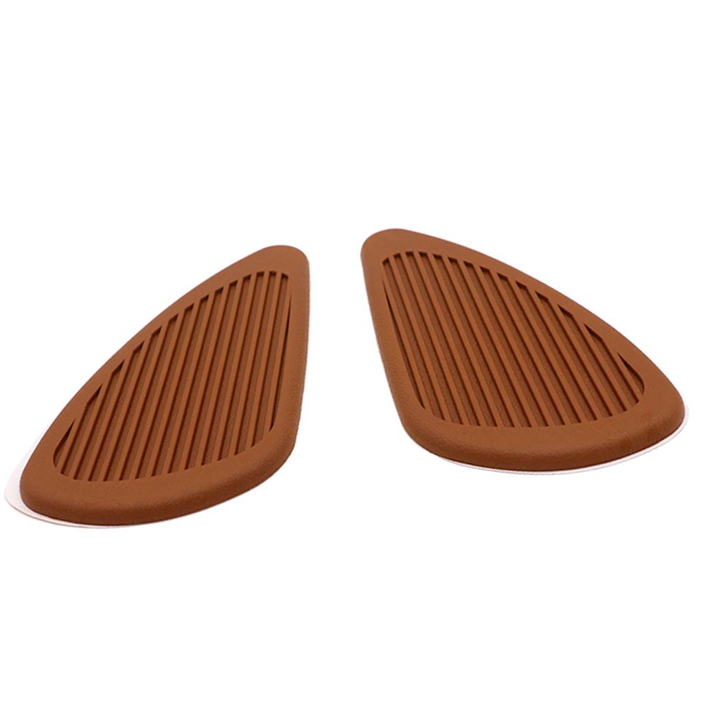 Anti- Slip Side Tank Traction Knee Grip Protectors Gas Tank Stickers Brown