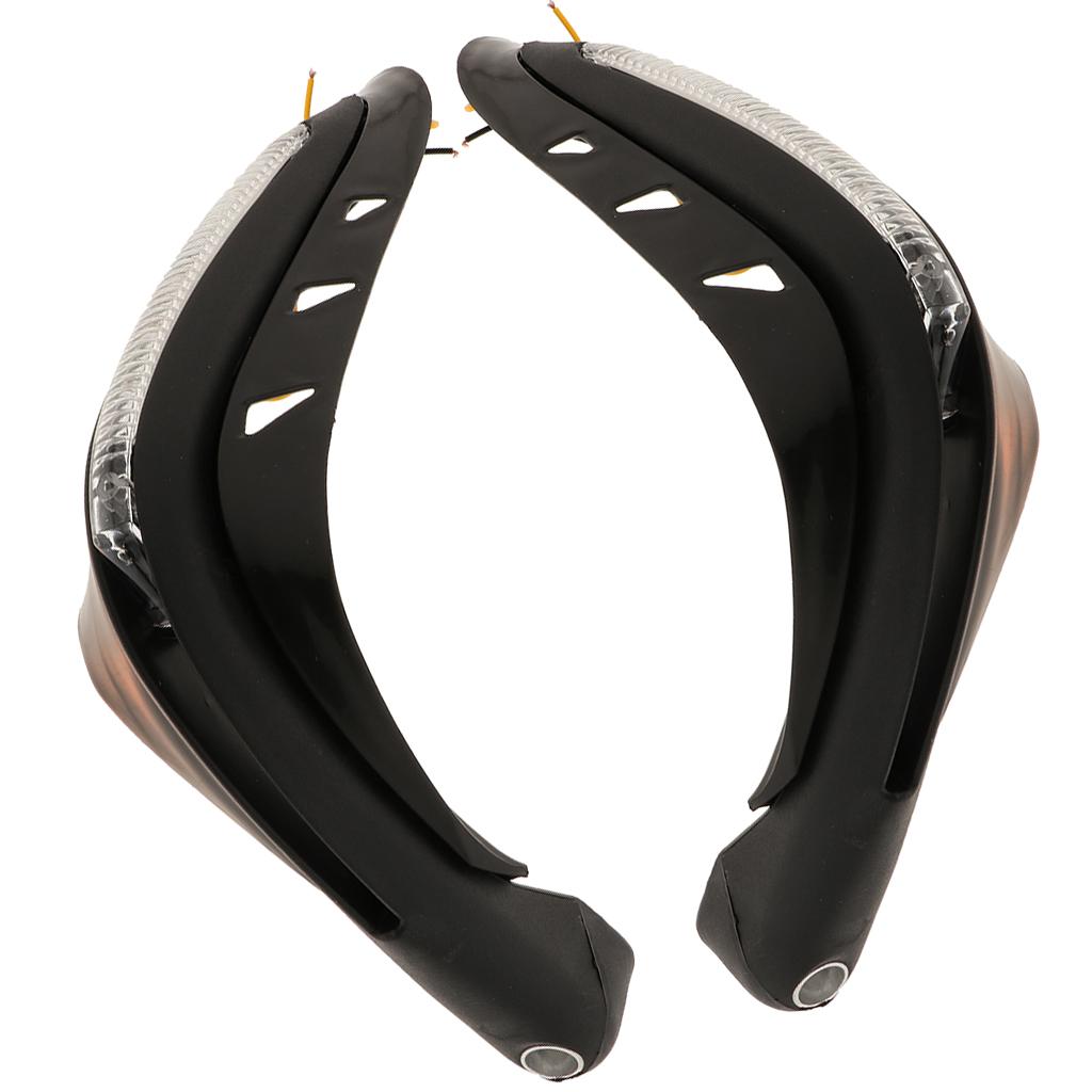 Motorcycle Handlebar Hand Guards with LED Signal Light for Motorcycle Black