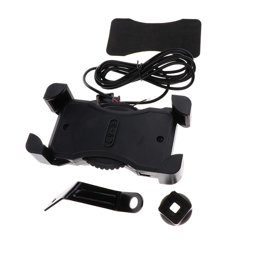 Adjustable Handlebar Cellphone Bicycle Holder for Motorcycle Black