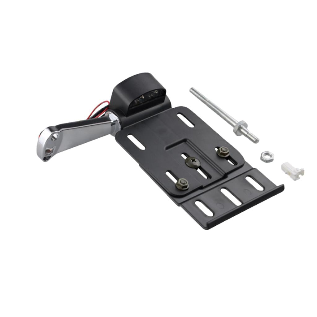 Motorcycle License Plate Holder Bracket LED Brake Tail Light for Harley Silver