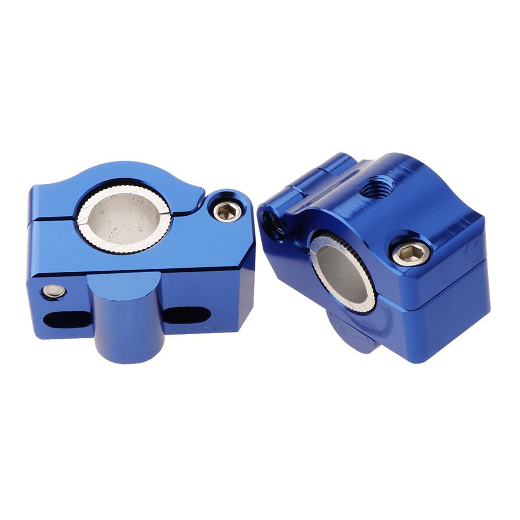 Universal 22mm CNC Motorbike Fork Tube Clip Mounts Handle Clamp Riser Blue