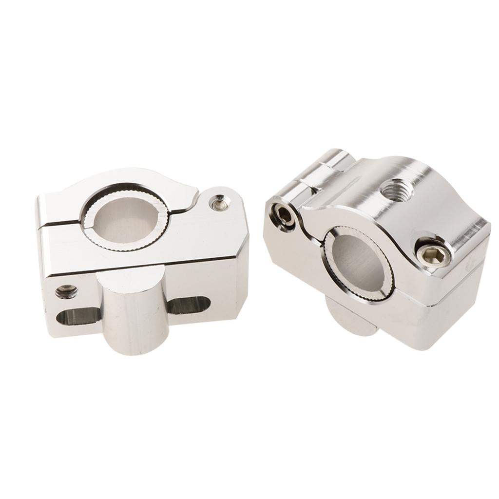 Universal 22mm CNC Motorbike Fork Tube Clip Mounts Handle Clamp Riser Silver