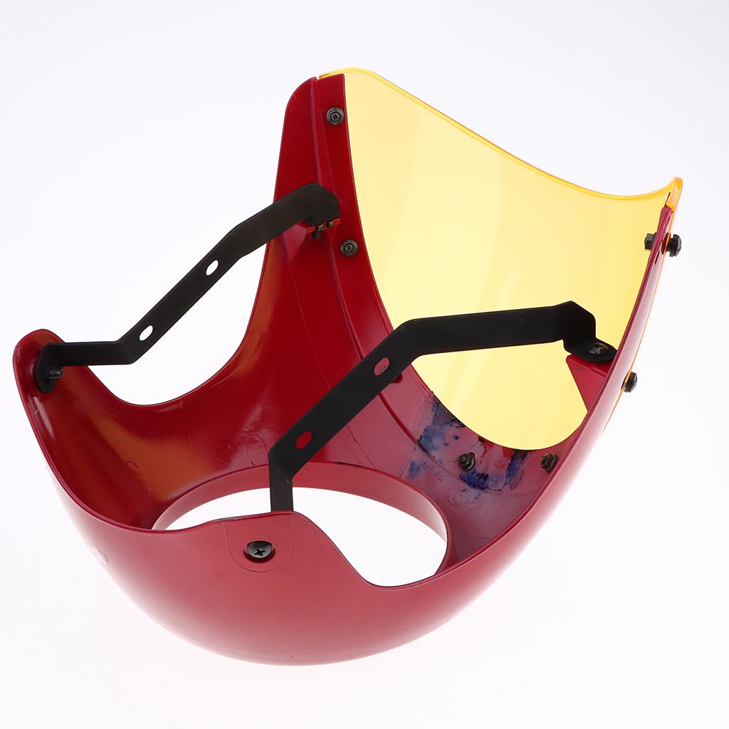 7" Motorcycle Headlight Fairing Screen Cover Cafe Racer Red + Yellow