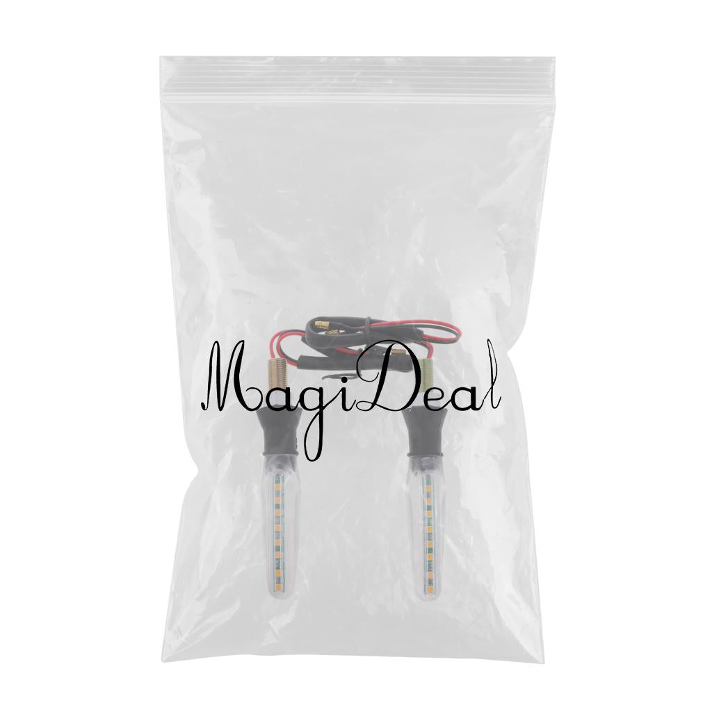 LED Motorcycle Flowing Water Turn Signal Indicator Lamp Transparent Yellow