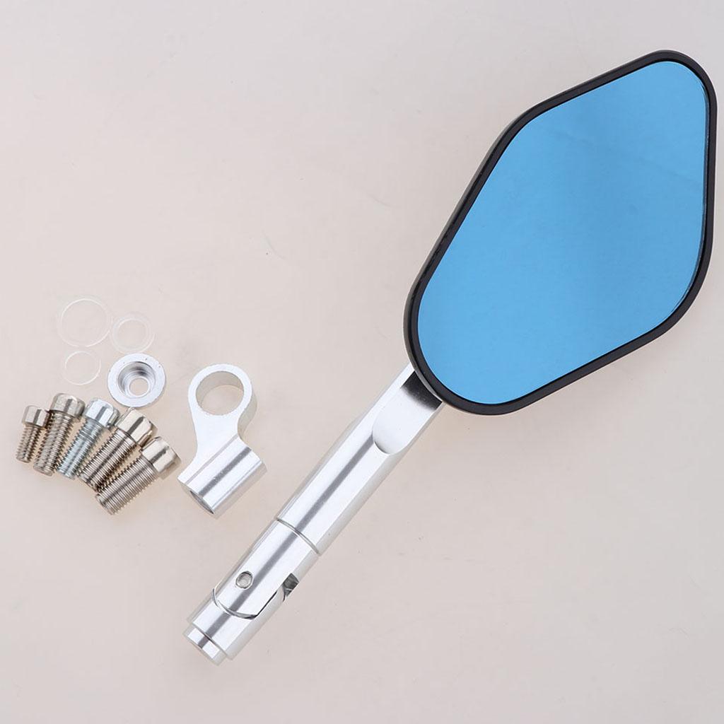 CNC Motorcycle Triangle Rearview Side Mirror 7/8inch(22mm) Universal Silver