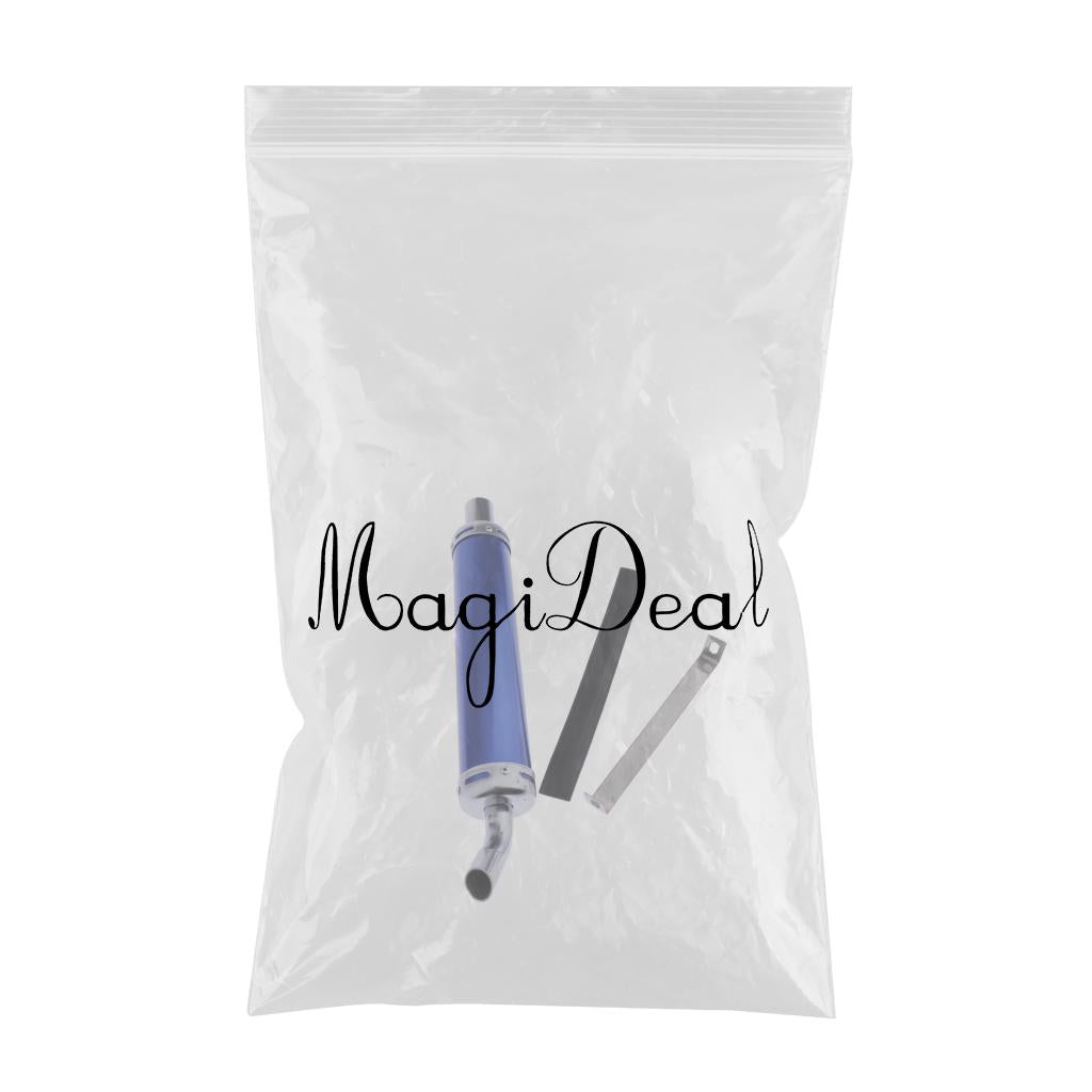28mm Universal Anodized Aluminum Motorcycle Exhaust Muffler Right Side Blue