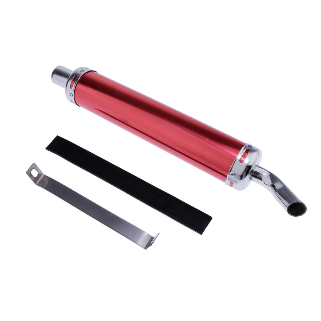 28mm Universal Anodized Aluminum Motorcycle Exhaust Muffler Right Side red