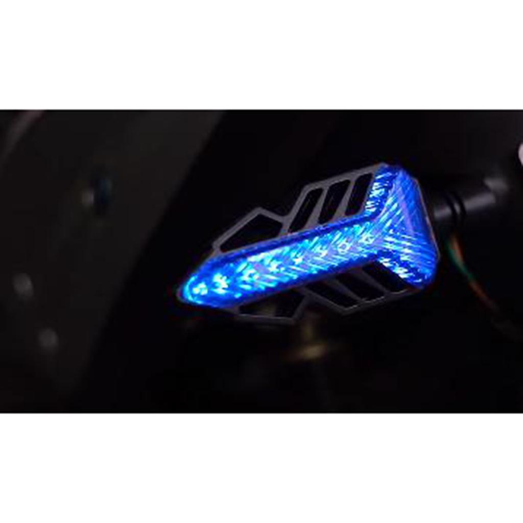 Flowing Water Running Lamp Turn Signal Light for Motorcycle Black + Blue