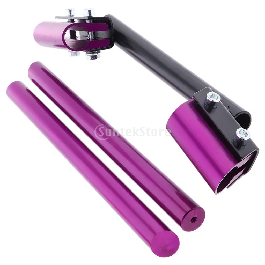 CNC Motorbike Handlebars Adjustable Clip On Fork Cafe Racer Purple