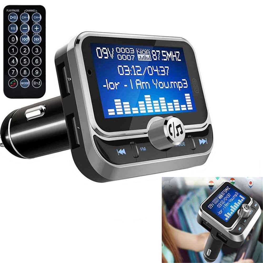 BC32 LCD Bluetooth-compatible MP3 Player Dual USB Car Charger FM Transmitter with Remote Control