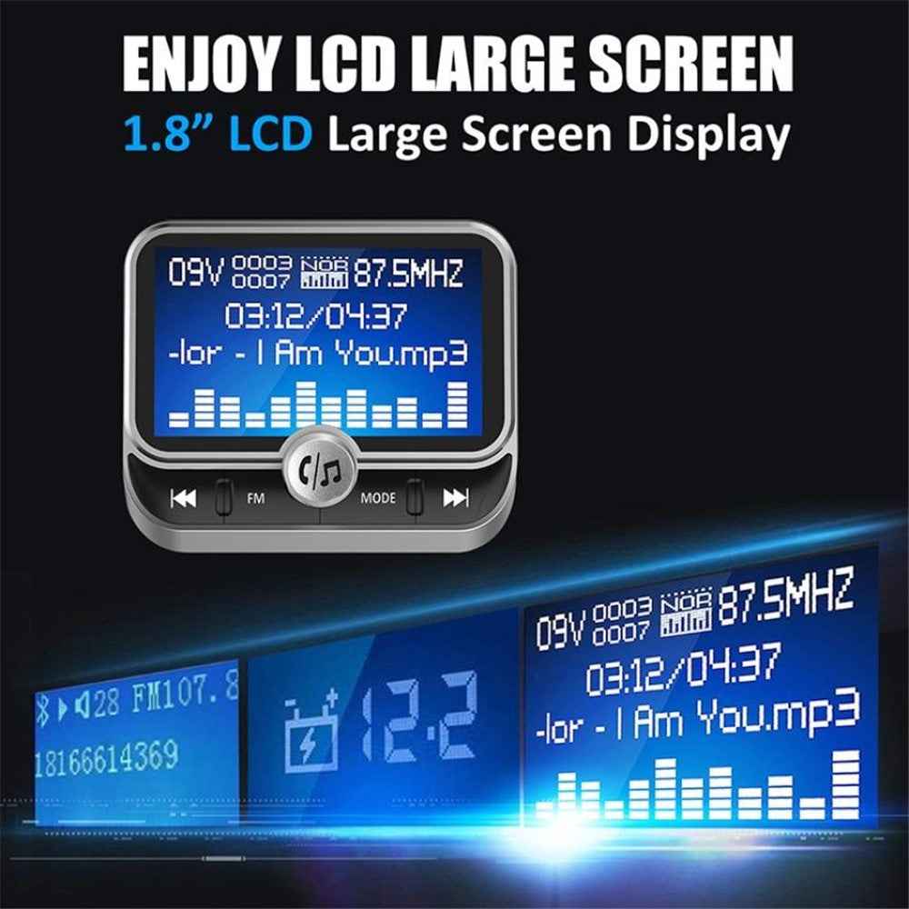 BC32 LCD Bluetooth-compatible MP3 Player Dual USB Car Charger FM Transmitter with Remote Control