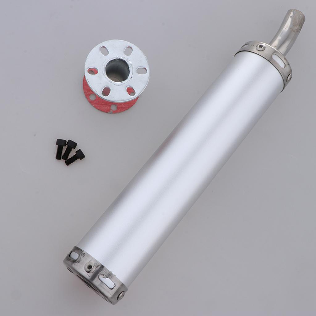 Motorcycle Modified Straight Exhaust Muffler Exhaust Pipe Universal Silver