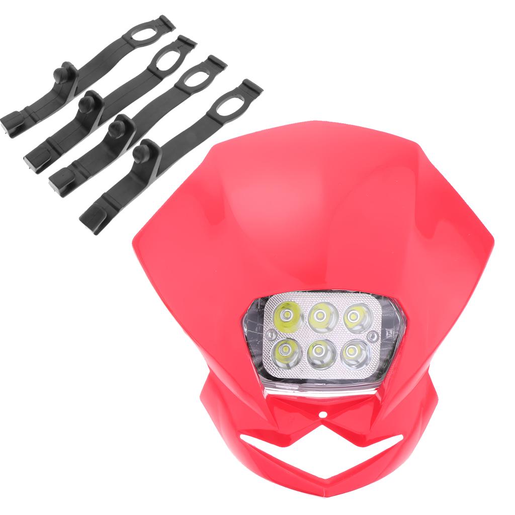 Motorcycle Front Headlight LED Headlamp for KTM RMZ DRZ DR XR YZ Red
