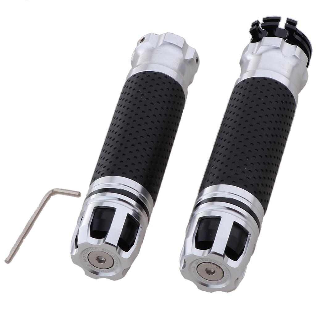 Rotatable Motorcycle Handlebar Grips Anti Slip Rubber Hand Grips White