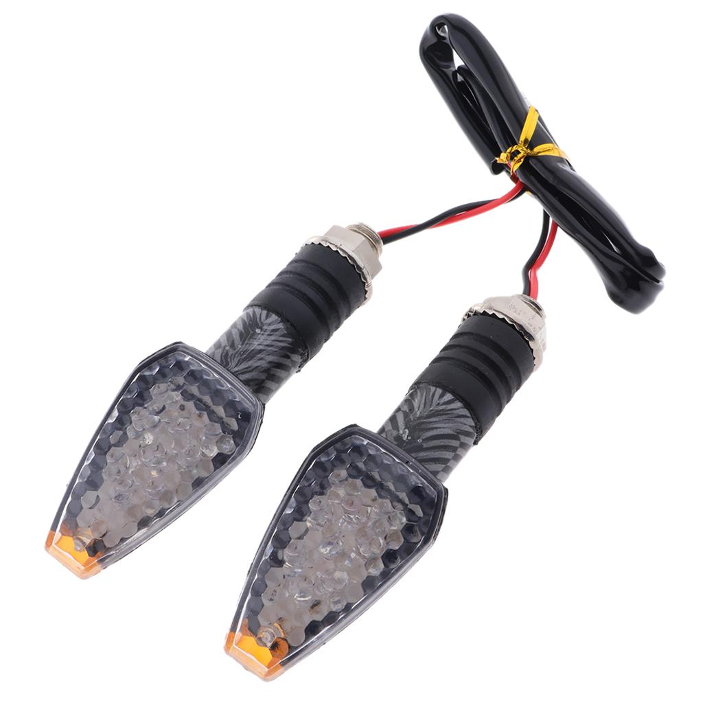 2pcs Motorcycle Turn Signals Light Indicators for Motorbike check pattern