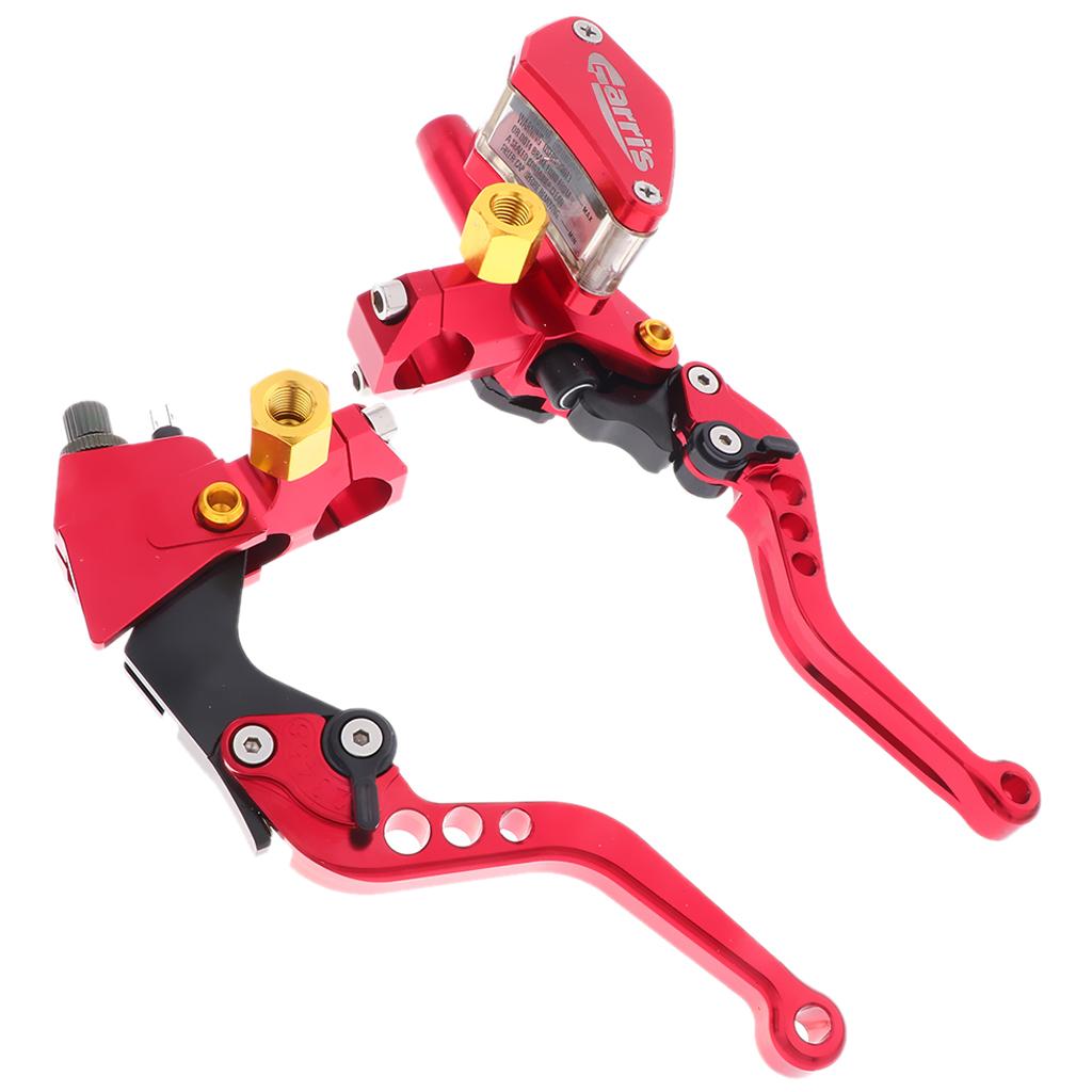 Adjustable Folding Motorcycle Extendable Brake Clutch Levers Red