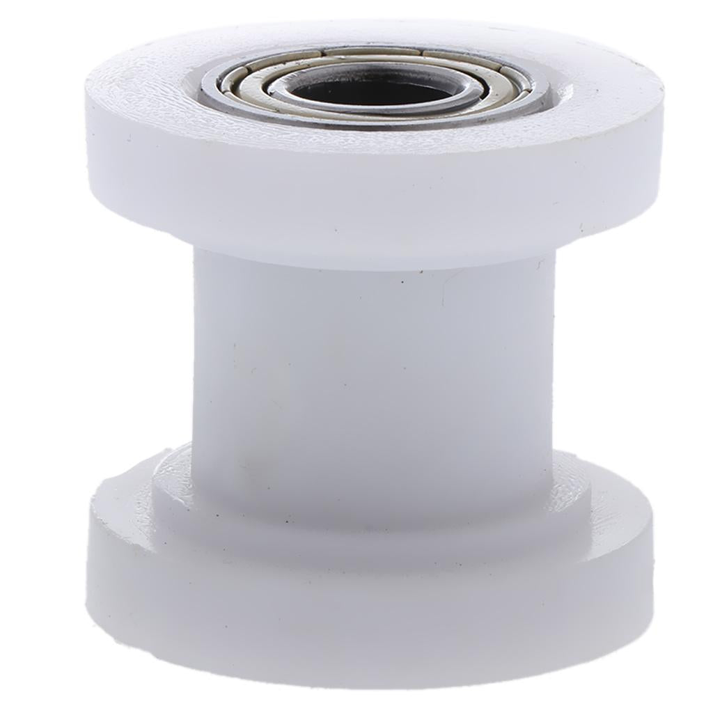 Motorcycle 10mm Chain Roller Pulley Tensioner Wheel Guide for Cars White