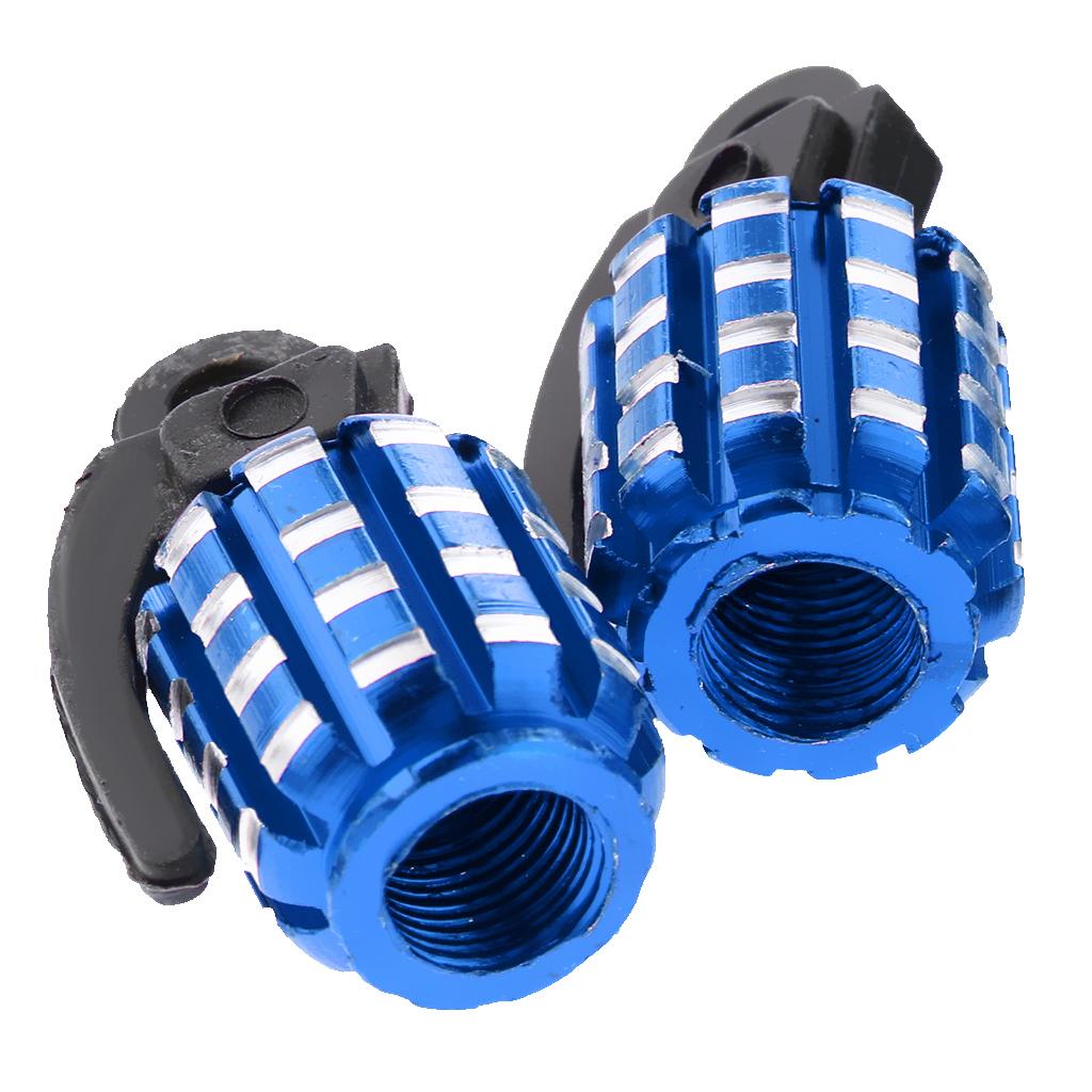 4 Pieces Car Motorcycle Tire Stem Valve Caps Dust Cover 30x13x15mm Blue