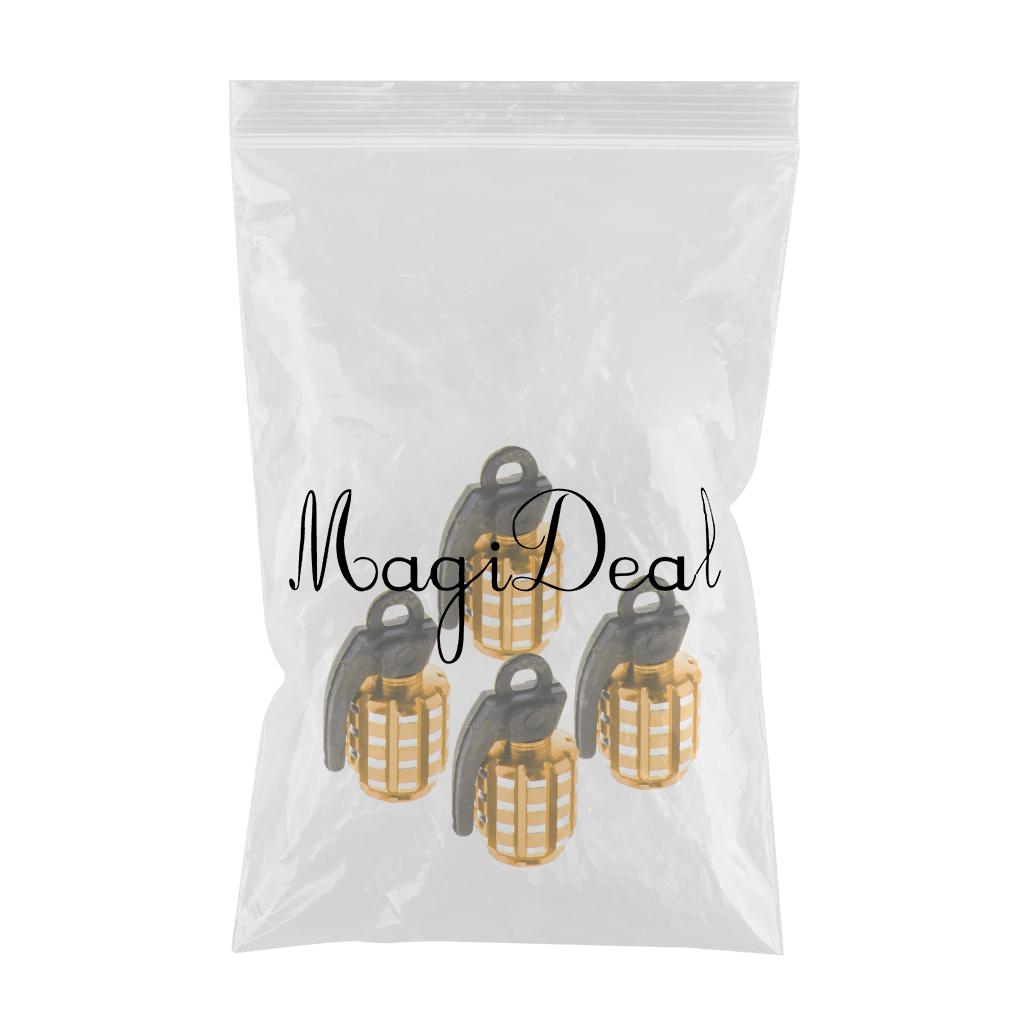 4 Pieces Car Motorcycle Tire Stem Valve Caps Dust Cover 30x13x15mm Golden