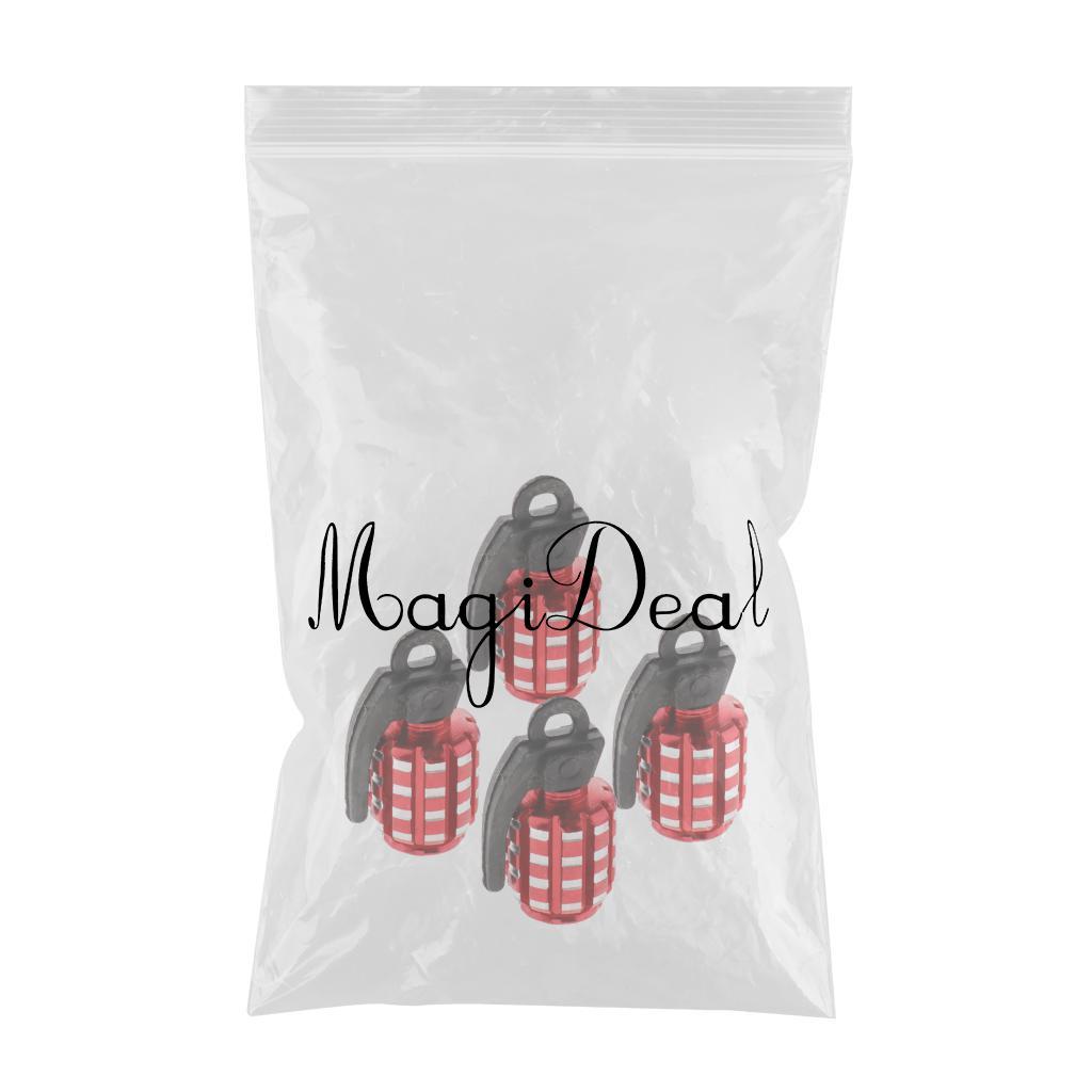 4 Pieces Car Motorcycle Tire Stem Valve Caps Dust Cover 30x13x15mm Red