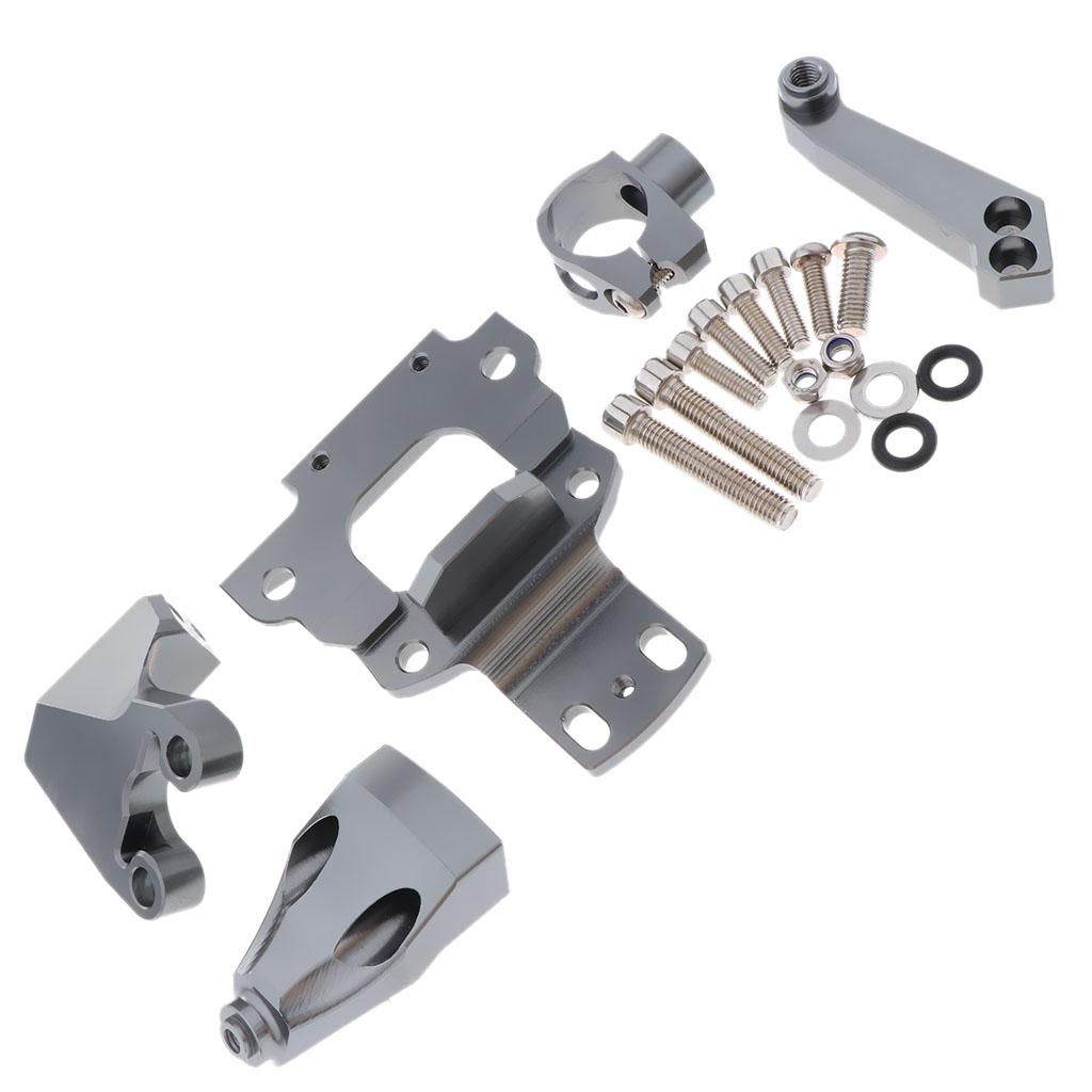 Motorcycle Steering Stabilizer Damper Mounting Kit for Kawasaki Z650 Gray