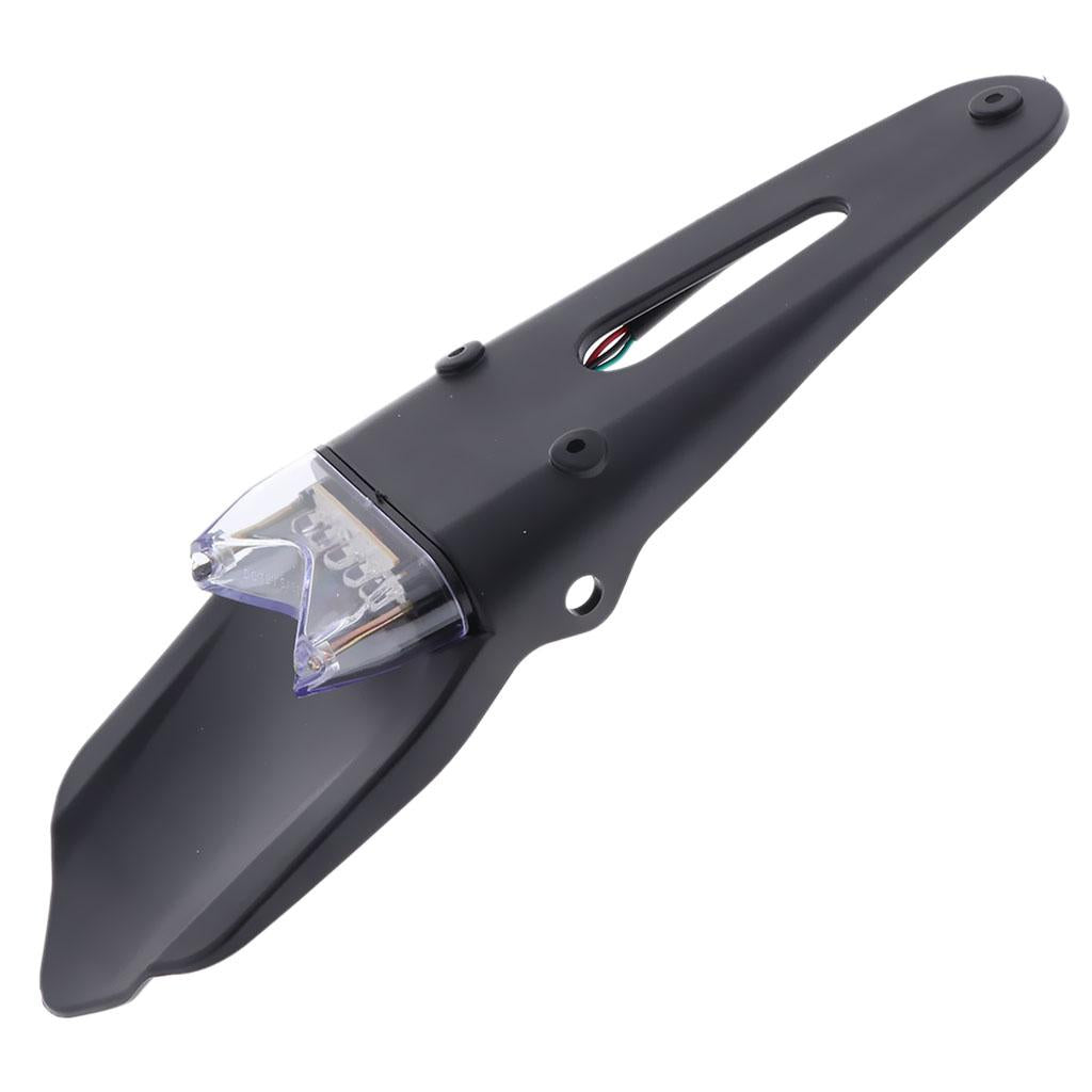 Motorcycle Enduro Dirt Bike Fender LED Stop Rear Light Lamp Clear + Black