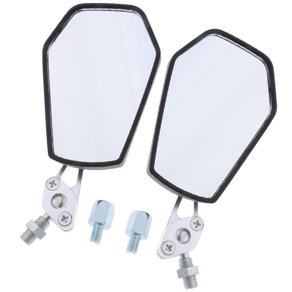 Aluminum Racing Side Rear View Mirrors for Motorcycle Dirt Bikes ATV White