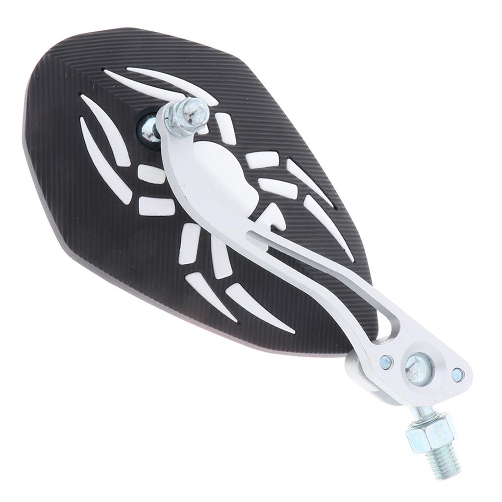 2pcs Universal 7/8" Motorcycle Handlebar Rear View Mirror Bike Mirror White
