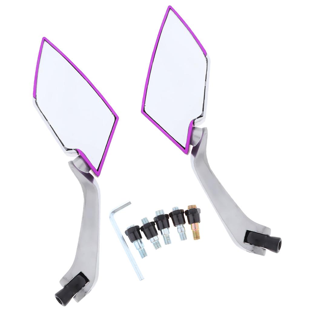 Universal Motorcycle ATV Rear View Mirror Scooter for Yamaha LY149QMG Purple