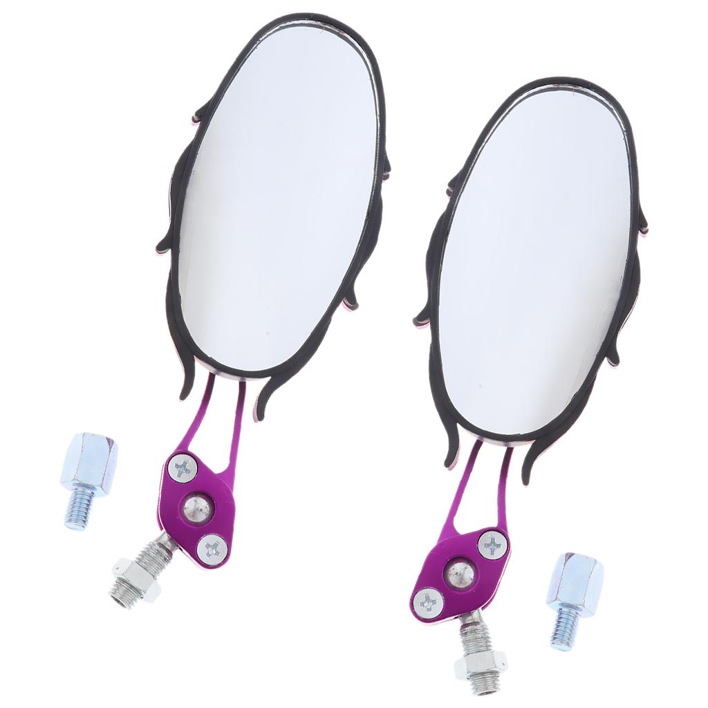 CNC Aluminum Side Rear View Race Mirrors for Motorcycle Scooters ATV Purple
