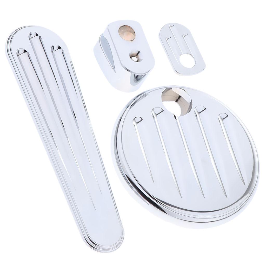 CNC Motorcycle Fuel Gas Door Cover for Harley Elactra Glide 2008-2016 Silver