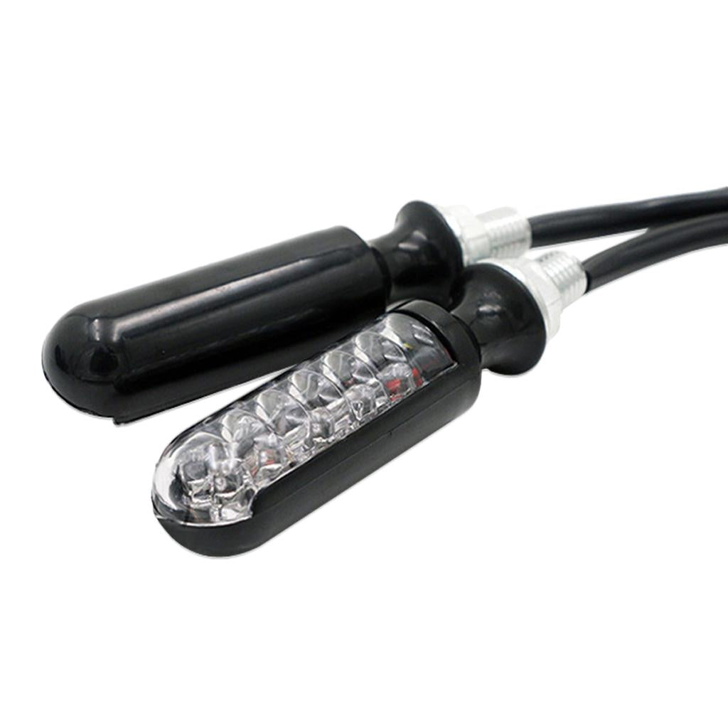 12V Motorcycle Cylindrical Turning Signal Light Signal Lamp Indicator Black
