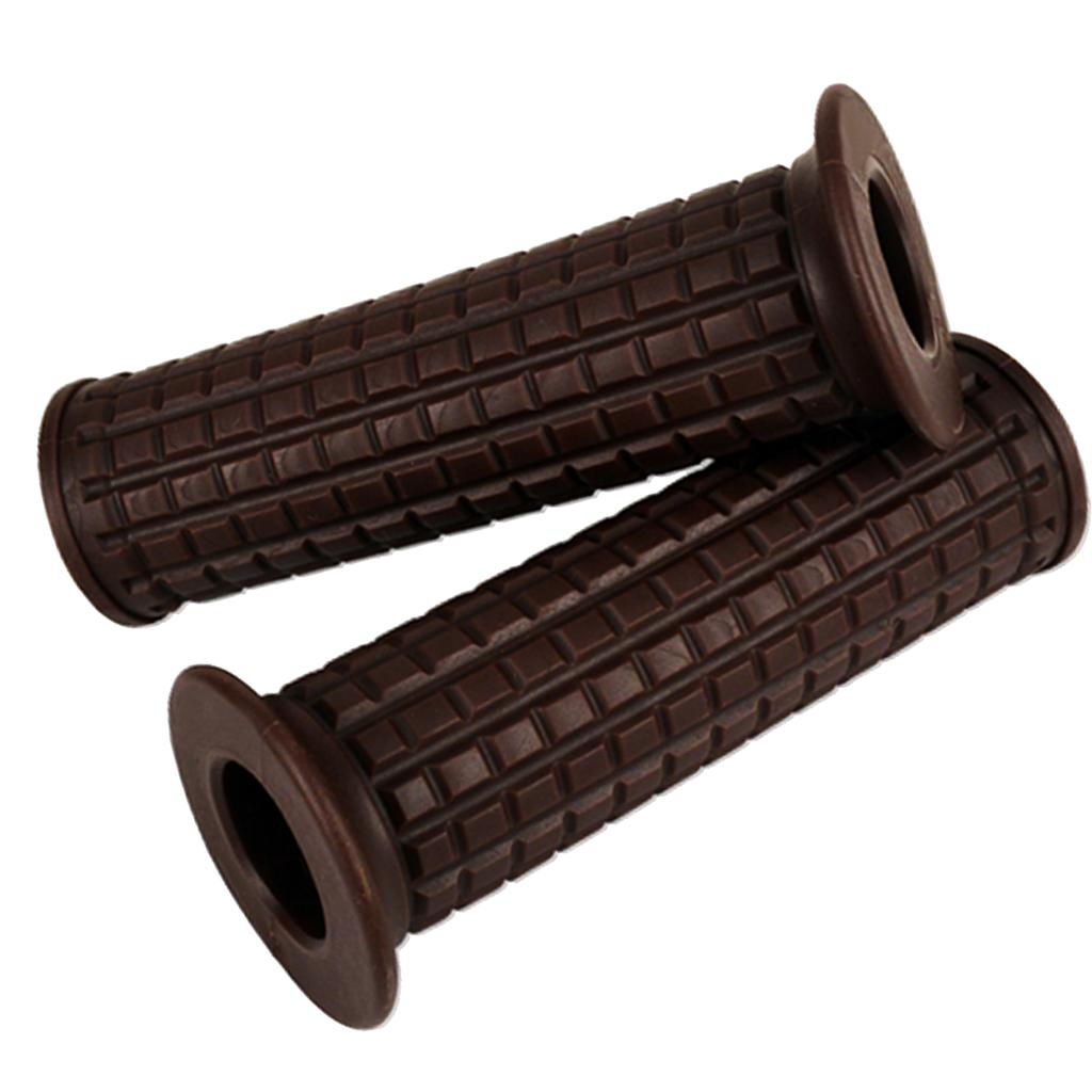 Universal Motorcycle 25/28MM HandleBar Hand Grip Retro Handlebar Dark Brown