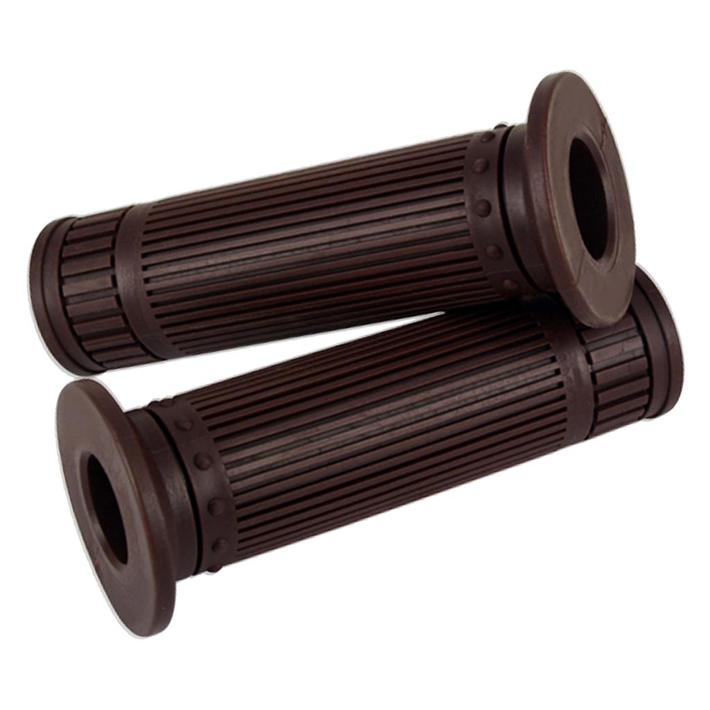 Universal Motorcycle 25/28MM HandleBar Hand Grip Retro Handlebar Brown 1