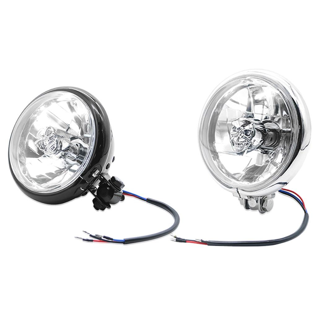 6" Universal Retro Motorcycle Cafe Racer Modified LED Headlight Silver