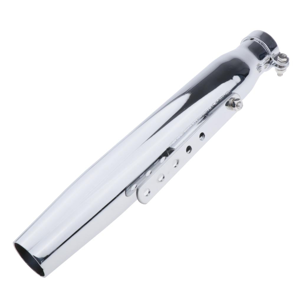 Motorcycle 12" Muffler Exhaust Pipe Shorty Escape Tube Universal Silver