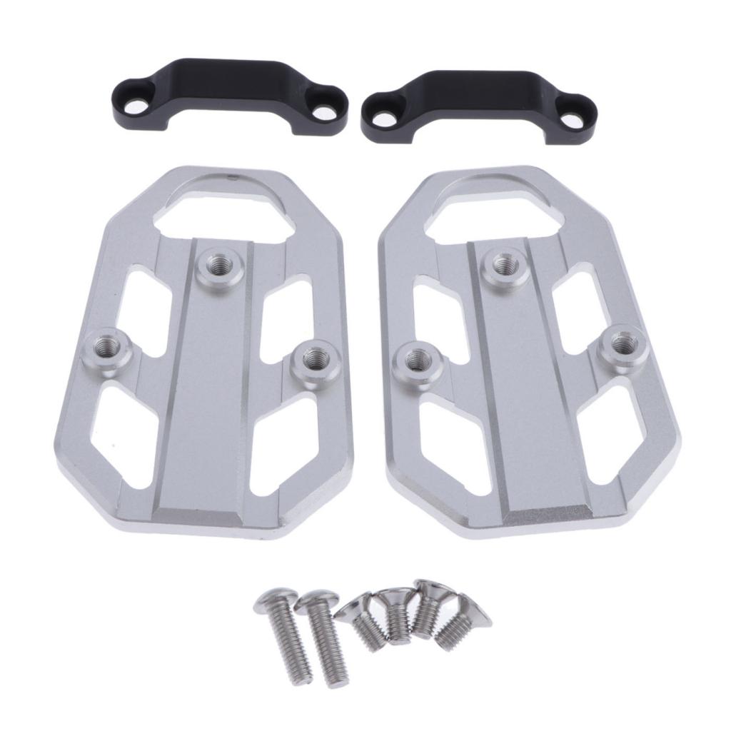 1 Pair Motorcycle Foot Pegs Bracket Wide Rider Footrest for Honda Silver