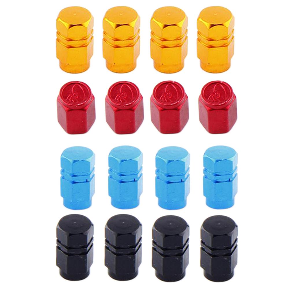 4 Pieces Alloy Tire Stem Valve Caps Dust Cover for Car Motorcross ATV - Red