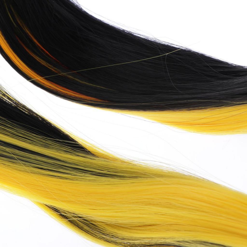 Helmet Wig & Suction Cup Fit for Motorcycle Black+Yellow