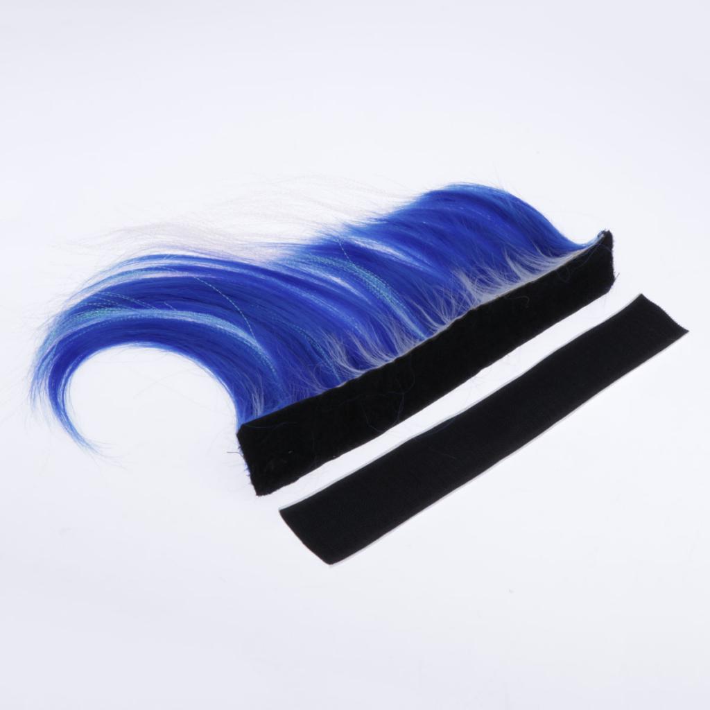 Motorcycle Helmet Adhesive Mohawk, Cool Helmet Decoration and Accessaries Blue+White