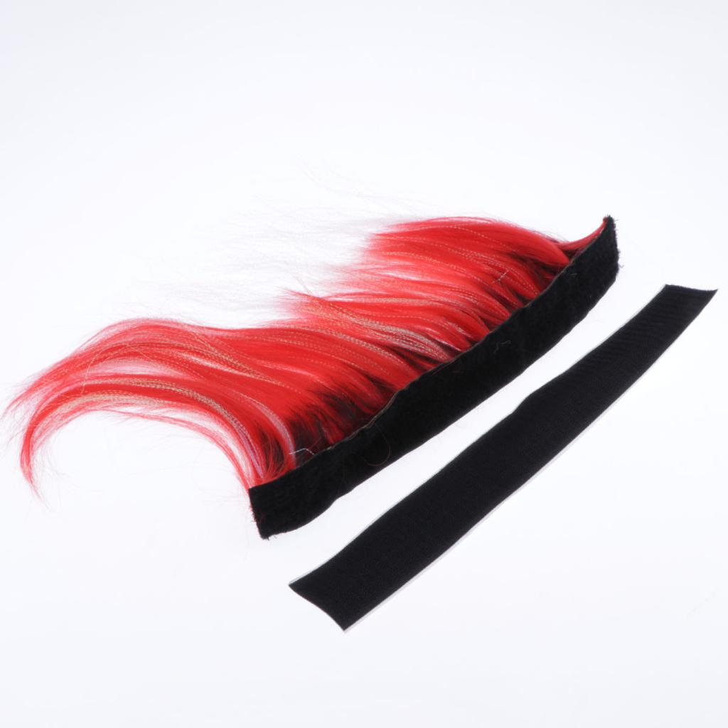 Motorcycle Helmet Adhesive Mohawk, Cool Helmet Decoration and Accessaries Red+Black