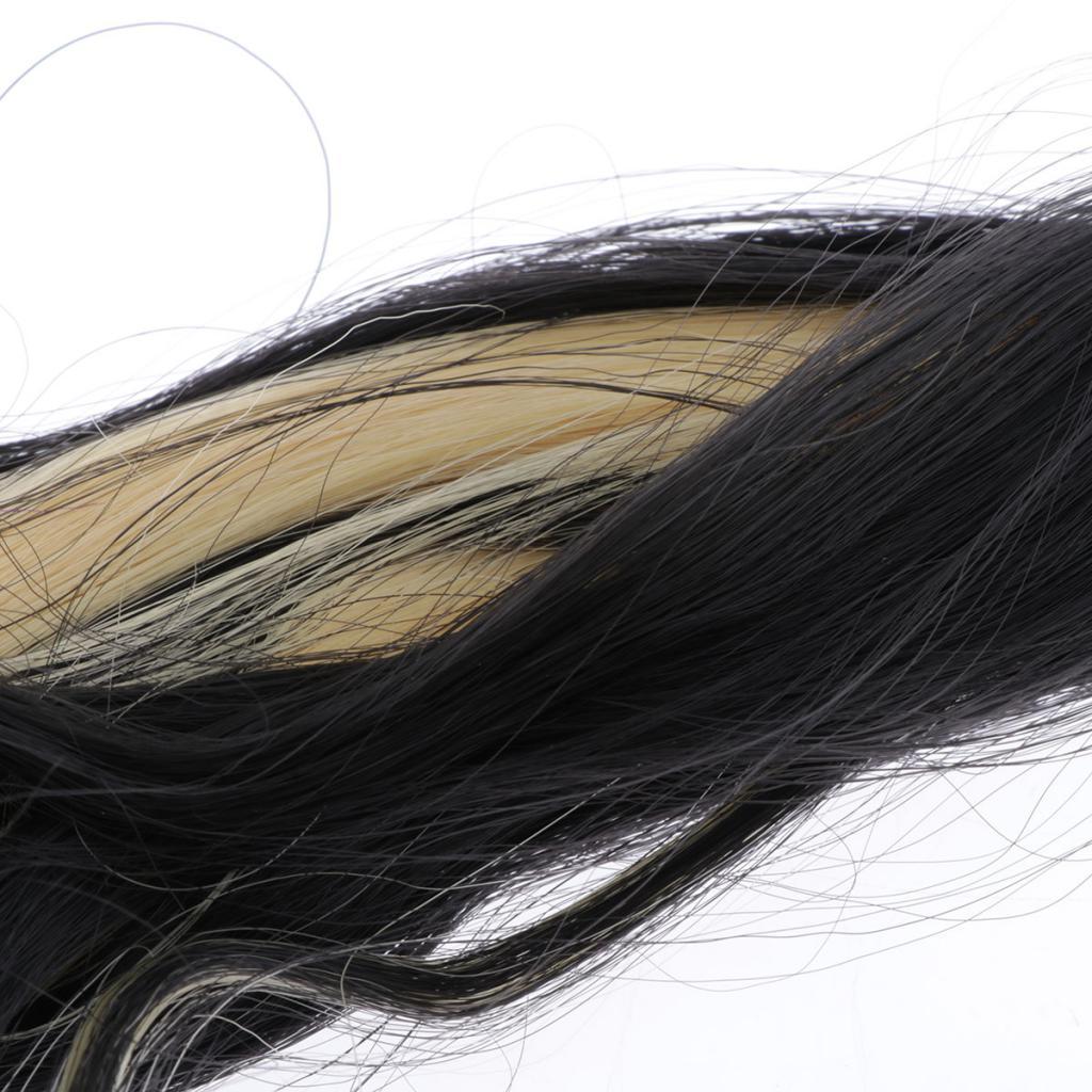Helmet Braids Ponytail Motorcycle Helmet Curly Wig Black + Light Yellow