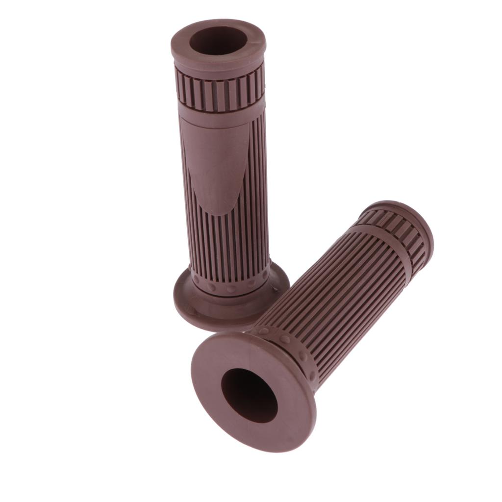 Motorcycle 22mm HandleBar Hand Grip Retro Handlebar Sleeves Gray Brown