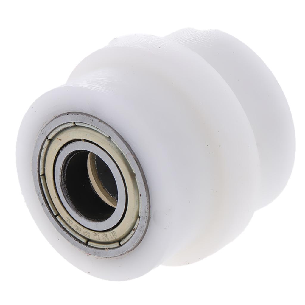 2xTensioner Wheel Motorcycle Chain Pulley Pit Dirt Roller Slider (Blue) White